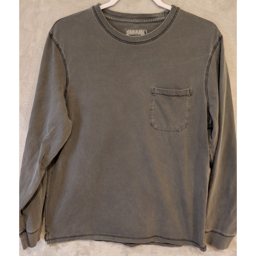 Goodfellow & Co Gray Crewneck Sweatshirt Mens S Pocket Washed Cotton